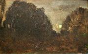 Charles-Francois Daubigny Rising Moon in Barbizon France oil painting artist